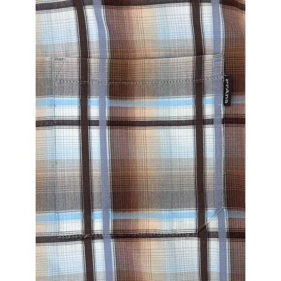 Prana|SS Button Up|Brown/Blue Plaid|SZ XL - Picture 9 of 9